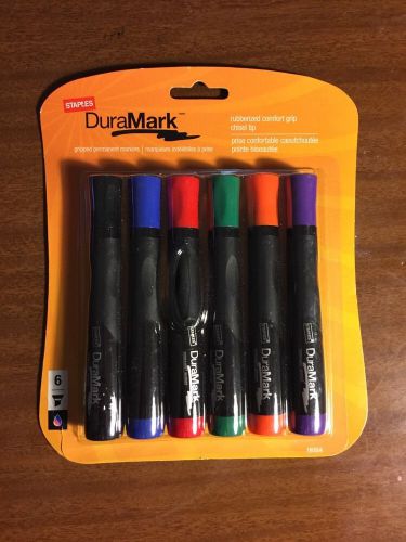 New Staples DuraMark 6 Pack Markers 6 Colors Chisel Tip