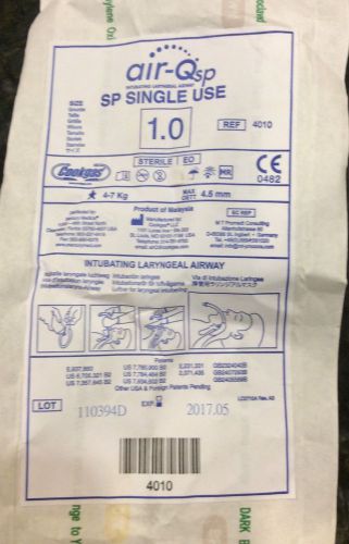 COOKGAS AIR-Q LARYNGEAL AIRWAY TUBE SP SINGLE USE 1.0 NIP