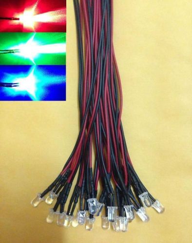 (20 PCS) 5mm RGB flashing Colour FAST Changing wired LED 5v 12V blue red green