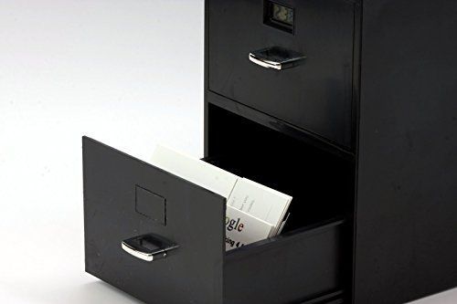 Miniature File Cabinet for Business Cards with Built-in Digital Clock, PI-9617