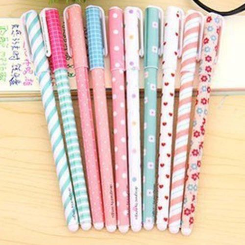 10PCS Cute Little Korean Stationery Watercolor Pen Gel Pen Set Color Kandelia