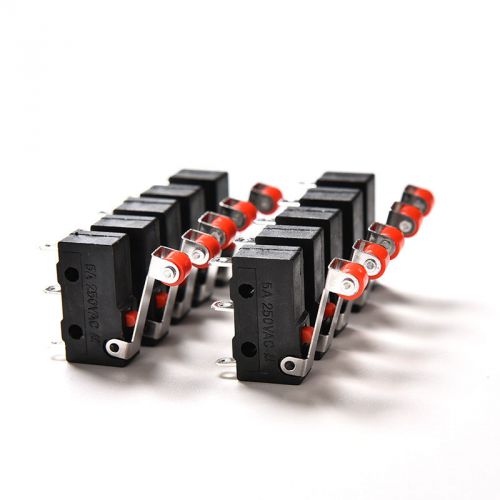 Micro roller lever arm open close limit switch kw12-3 pcb microswitch 10pcs yd2 for sale