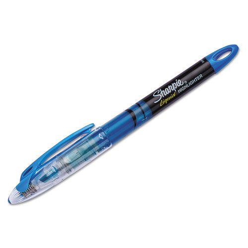 Accent Liquid Pen Style Highlighter, Chisel Tip, Fluorescent Blue, Dozen