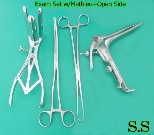 Exam Set w/Mathieu+Open Side Graves Speculum Large Gynecology instruments