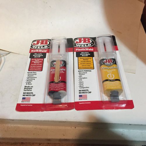 New J-B Weld 50176 Dark Grey Kwik Weld Syringe &amp; 50132 PlasticWeld Lot of &#039;2&#039;