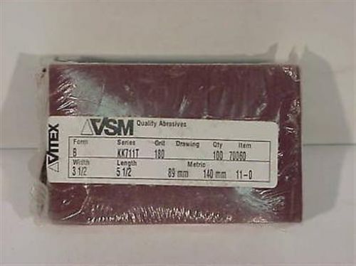 VSM 3 1/2&#034; x 5 1/2&#034; A/O Cloth 180 Grit Sheets (100 ea)