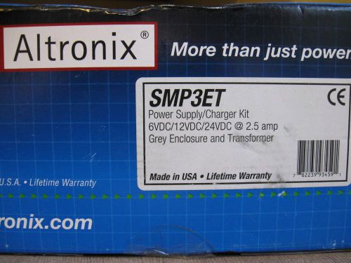Altronix smp3et power supply charger kit grey enclosure and transformer for sale