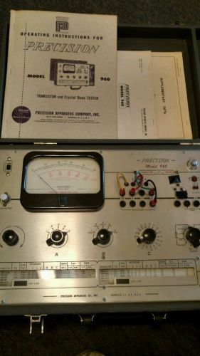 Precision Apparatus Co Model 960 Transistor and Crystal diode Tester with manual