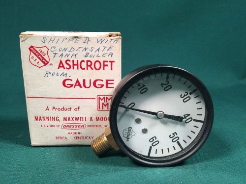 Vintage 60# Pressure Gauge Ashcroft STEAMPUNK 2.75&#034;