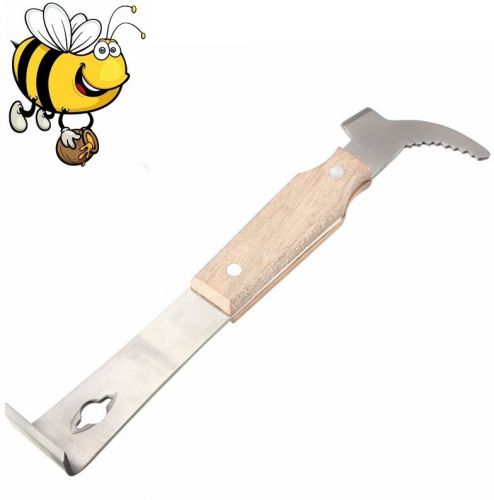 Bee Honey Hive Scraper Wooden Stainless Steel Beekeeping Honey Uncapping Honey