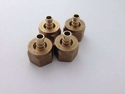 Set of (4) 3/8&#034; pex x 1/2&#034; npsw swivel adapter - brass nut (vh-003) for sale