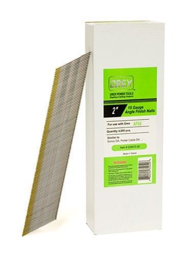 GREX GAN15-50 15 Gauge 2-Inch Length Angle Finish Nails (4,000 per box)