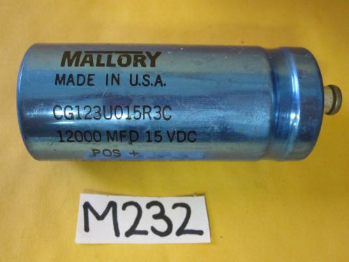 Mallory CG123U015R3C Capacitor 12000 MFD 15 VDC