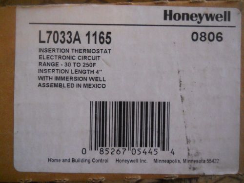 NIB Honeywell Thermostat Electronic Circuit -30 to 250F 4&#034; Insertion L7033A 1165