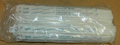 90 BD Falcon 357501 Disposable 5mL Polystyrene Aspirating Pipettes Pipets