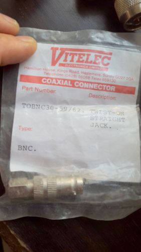 VITELEC  TOBNC30-59/62 TWIST-ON STRAIGHT JACK BNC For RG59 RG62