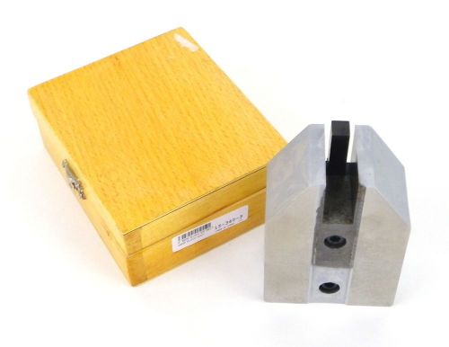 Spi 4&#034; base block rectangular gage block accessory with wooden case 15-340-3 3f for sale