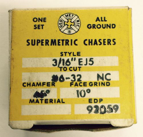 NEW Supermetric #6-32 Chasers for Geometric 3/16&#034; EJ5 Die Head