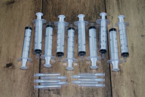 10pcs plastic syringe 10ml with sharp needle for refilling printer cartridges