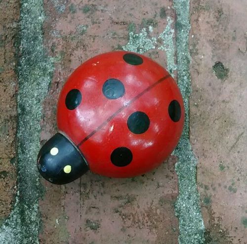Ladybug Wooden Stapler Vintage