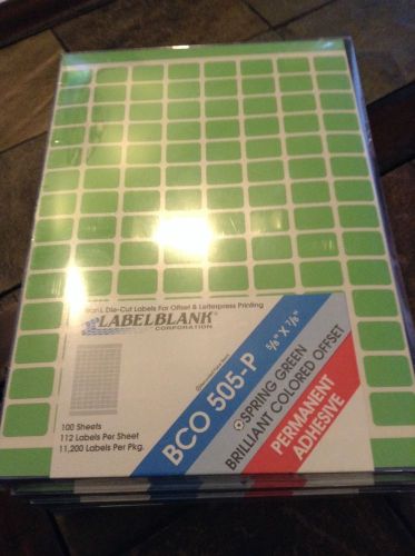 5/8&#034; x 7/8&#034; Spring Green Labels, 11,200 total, garage sale, project label, new p