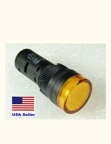 New led indicator light 16mm yellow 120v ac/dc amber indicating lamp usa seller for sale
