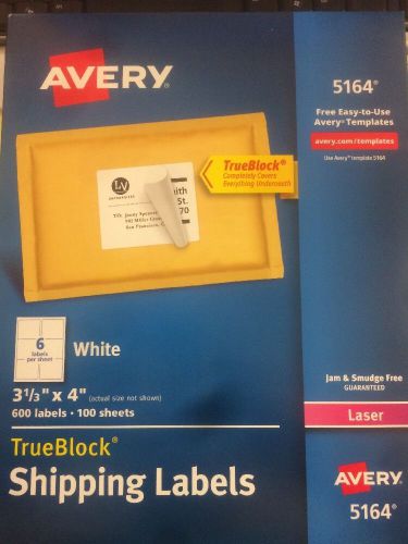 Avery 5164 Shipping Labels for Laser Printers with TrueBlock Technology,