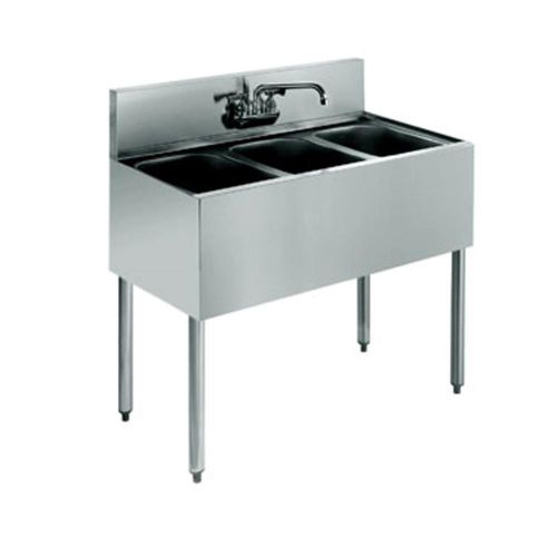 New krowne kr21-33c - royal 2100 series 36&#034; three compartment bar sink for sale