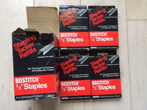 Lot Of 4 Stanley Bostitch STCR5019 1/2&#034;-1M Stapling Tacker Refill. Nip! Nos!