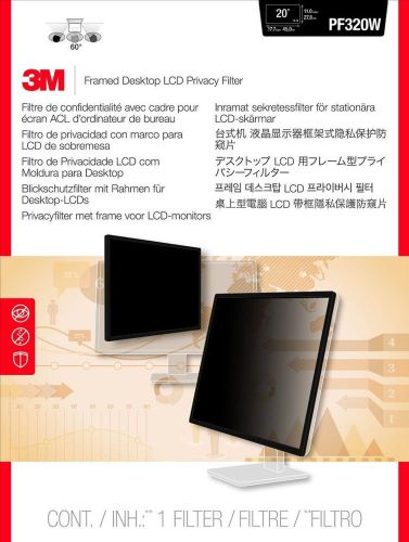 * 3M PF320W Framed Desktop LCD Display Privacy Filter - 10.94&#034; x 17.72&#034;