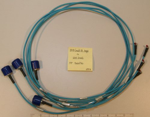 (4) QDS(Male) to SMB(Male) Right Angle Sureflex E036A-QDSSB-1M5-MT Cables 59&#034;