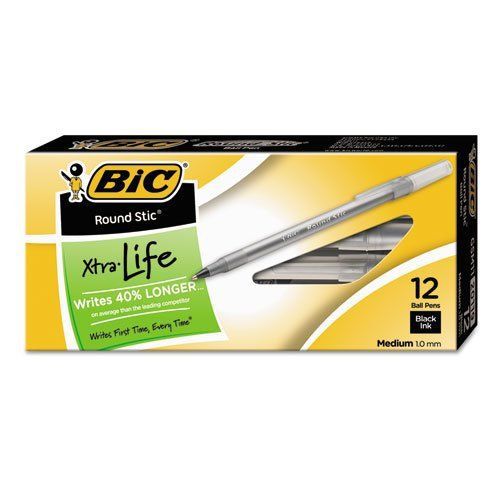 BIC USA INC BIC STICK PENS MEDIUM BLACK 12/PK (Set of 6)