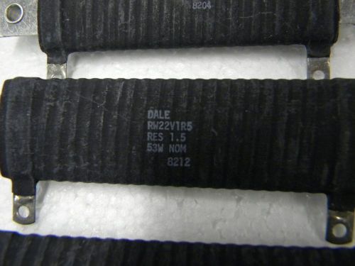 Lot of 5, Dale Power Resistors, PN: RW22V1R5, 1.5 Ohm, 53 Watt. NEW-NOS