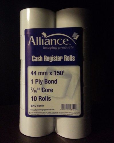 44mm x 150&#039; 1 Ply Bond Cash Register Paper (80 Rolls)