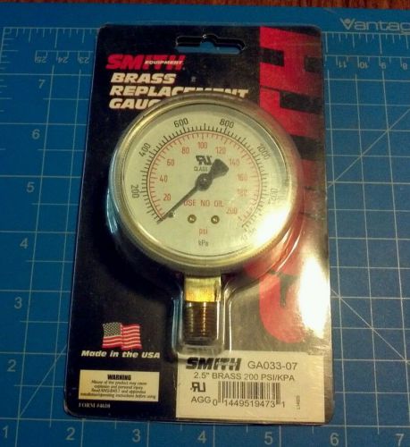 Smith GA033-07 2.5&#034; 200 psi / 1400 kPa Brass Replacement Gauge Miller USA