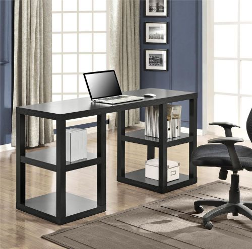 Altra Stanley Deluxe Parsons Desk, Black Oak