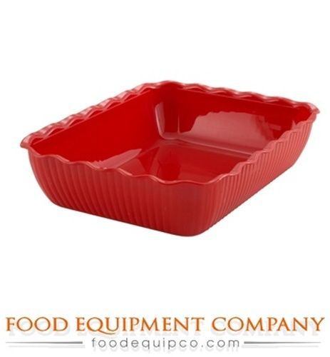 Winco CRK-13R Food Storage Container/Crock, 13&#034; x 10&#034; x 3&#034;, red - Case of 12