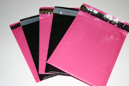 50 hot pink &amp; black bubble mailers (6x9 inches) mailing, party, favor cute for sale