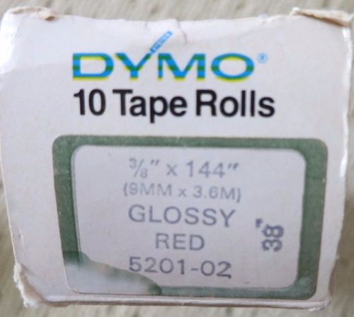 ESSELTE DYMO 3/8&#034; x 144&#034; GLOSSY RED 5201-02 (Box of 7 rolls)