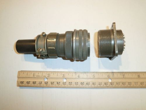 USED - MS3106A 28-12P (SR) with Bushing and MS3102A 28-12S - 26 Pin Mating Pair