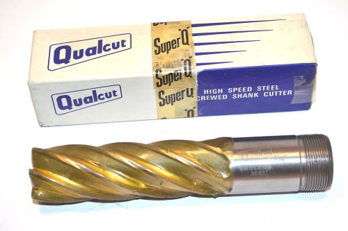 Nos qualcut uk x-long 1-1/4&#034; 6 flute m42 hss end mill screw shank wrnb2.10b for sale