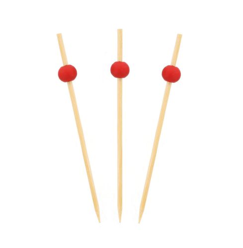 Royal 4.75&#034; Red Bamboo Ball Picks, Case of 100, R797