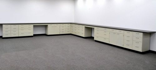 38&#039; base &amp; 34&#039; wall laboratory cabinets w/ base counter tops (cv open 2) for sale