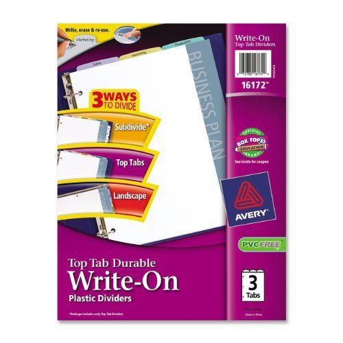 Translucent Plastic Top Tab Durable Write-on Dividers - 9x11 Inches, 3-tab Set