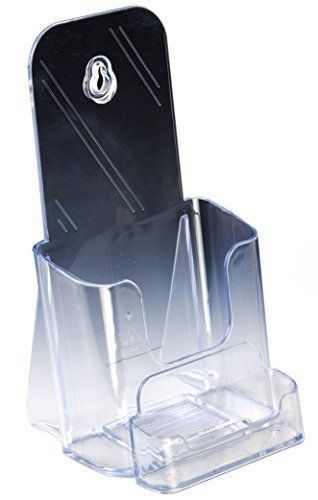 Displays2go Set of 60, Brochure Holder, Clear Injection Molded Plastic