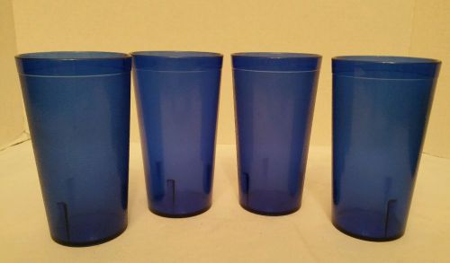Lot of 4  Royal Blue Restaurant Cups (2) Carlisle Plastic 5216, 12 oz.