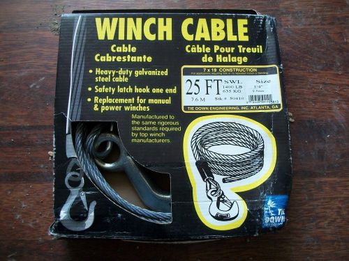 Tie down 50410 galvanized steel winch cable-size: 25&#039; x 1/4&#039; for sale