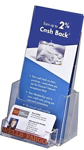 Clear-ad - lhf-p100 - tri-fold brochure holder with business card pocket (pack for sale
