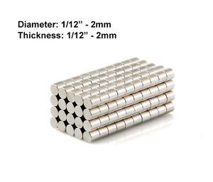 2mmx2mm Neodymium Disc Magnets - 2x2 mm - 2*2 mm - 1/12&#034;x1/12&#034; Fridge Magnets