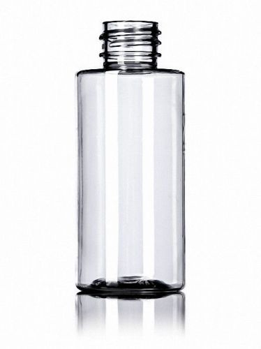 2 oz (60 ml) CLEAR Plastic Cylinder Round Bottles w/Caps (Lot of 50)